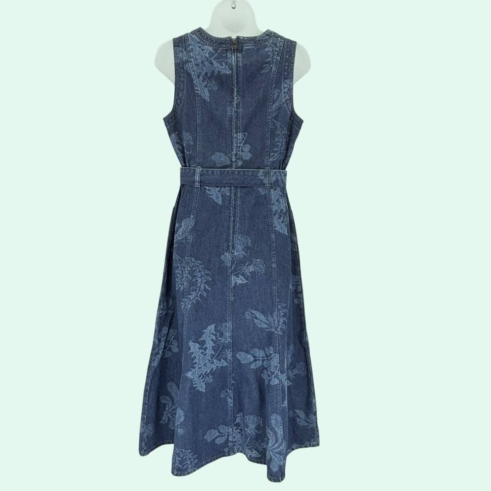 NWOT Sundance Poppy Denim Midi Maxi Dress S Blue Jean Floral Western Cowgirl - Picture 5 of 9